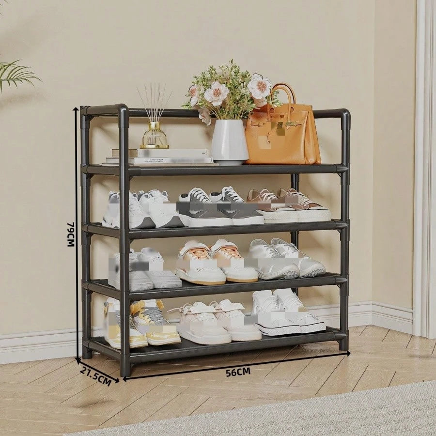 Multi-Layer Storage Rack Plastic Iron 6 Layers White