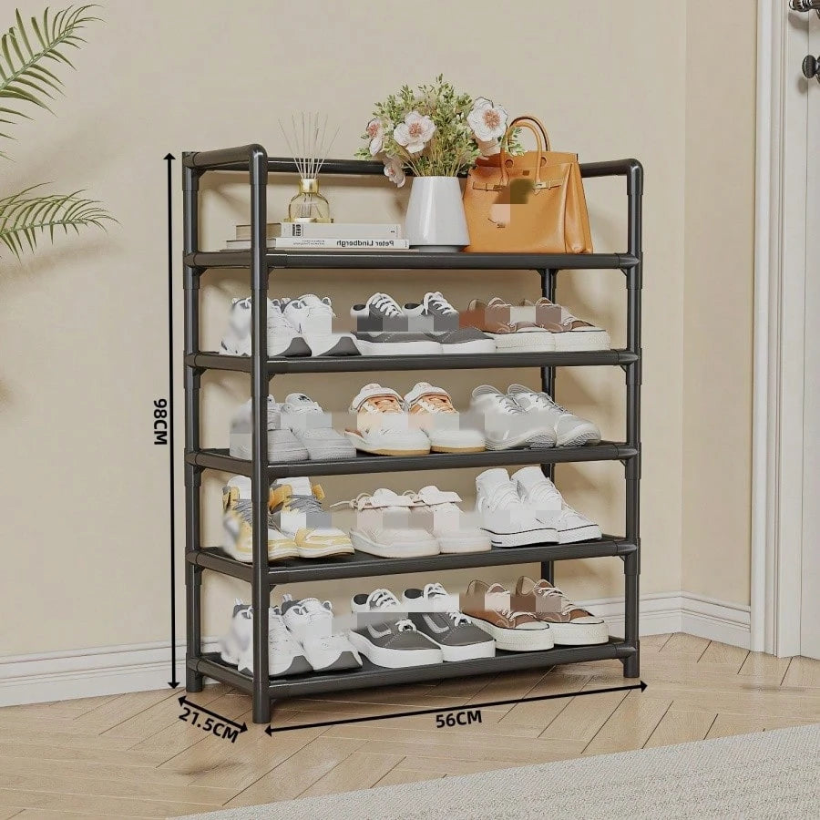 Multi-Layer Storage Rack Plastic Iron 6 Layers White