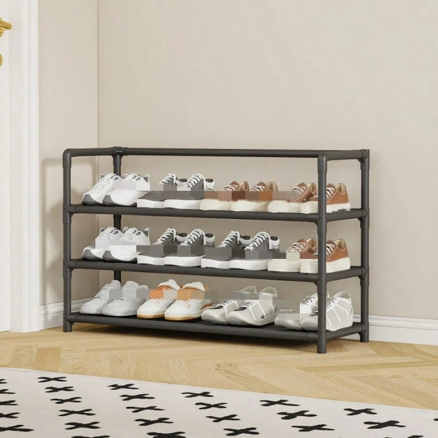 Multi-Layer Storage Rack Plastic Iron 6 Layers White