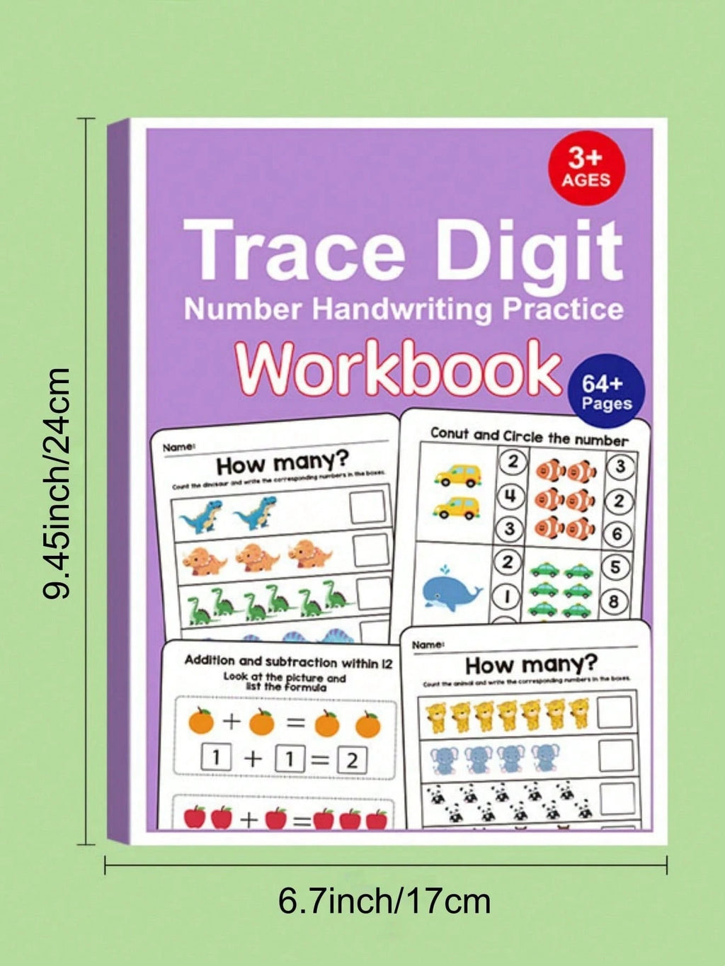 64 Pages Fun Math Practice Book Multicolor Paper