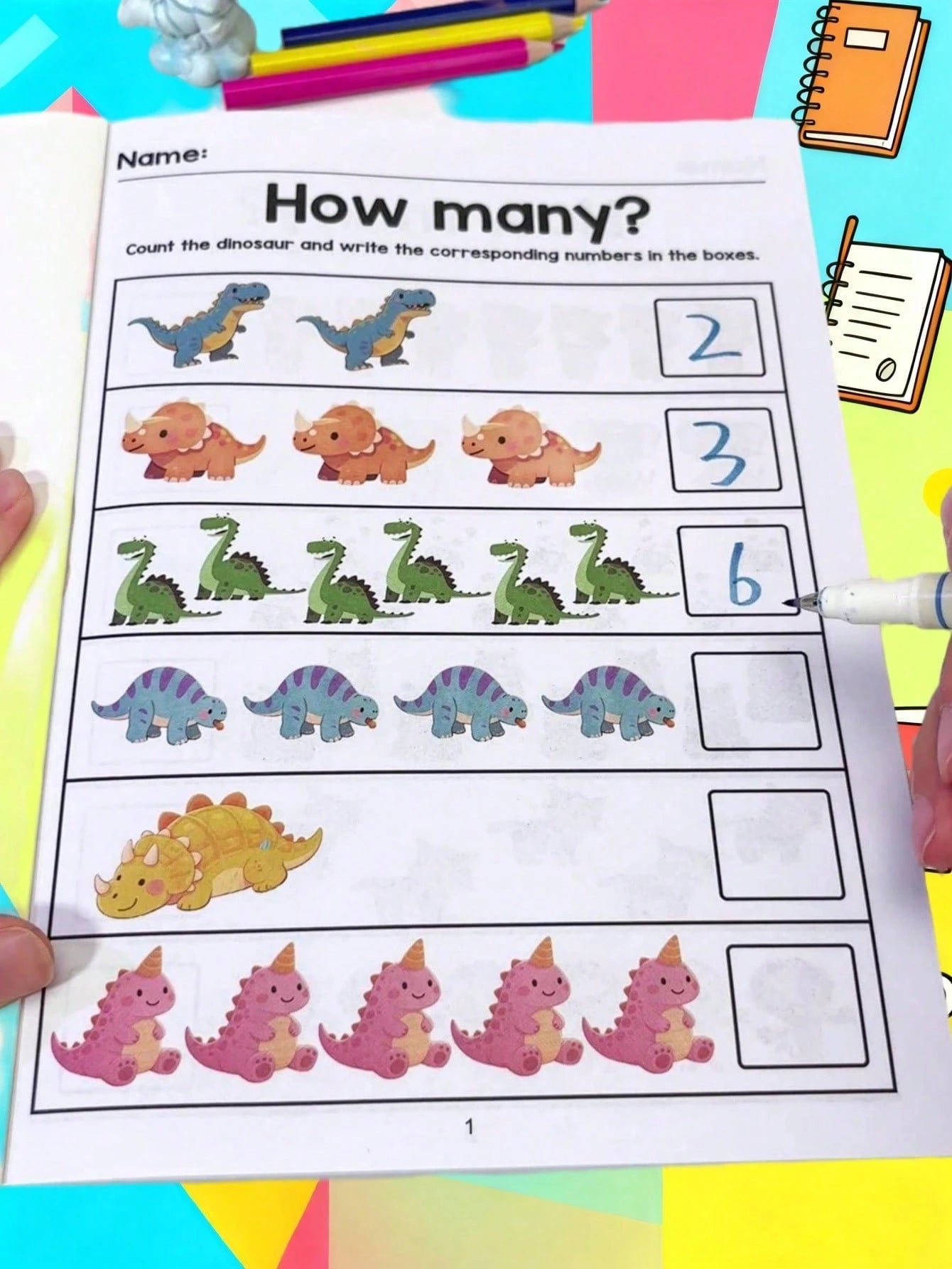 64 Pages Fun Math Practice Book Multicolor Paper