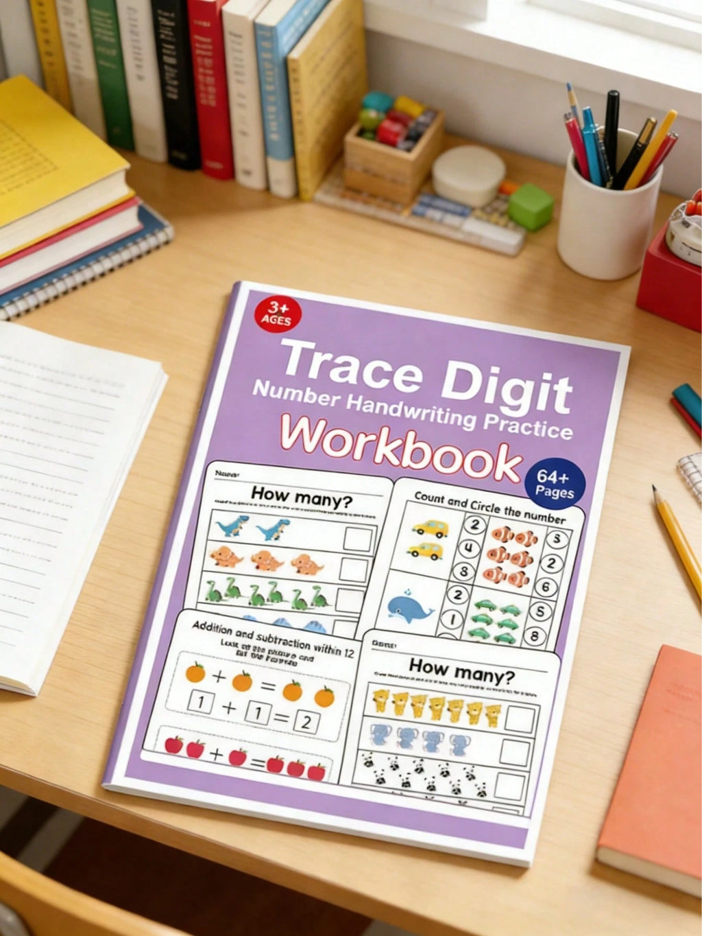64 Pages Fun Math Practice Book Multicolor Paper